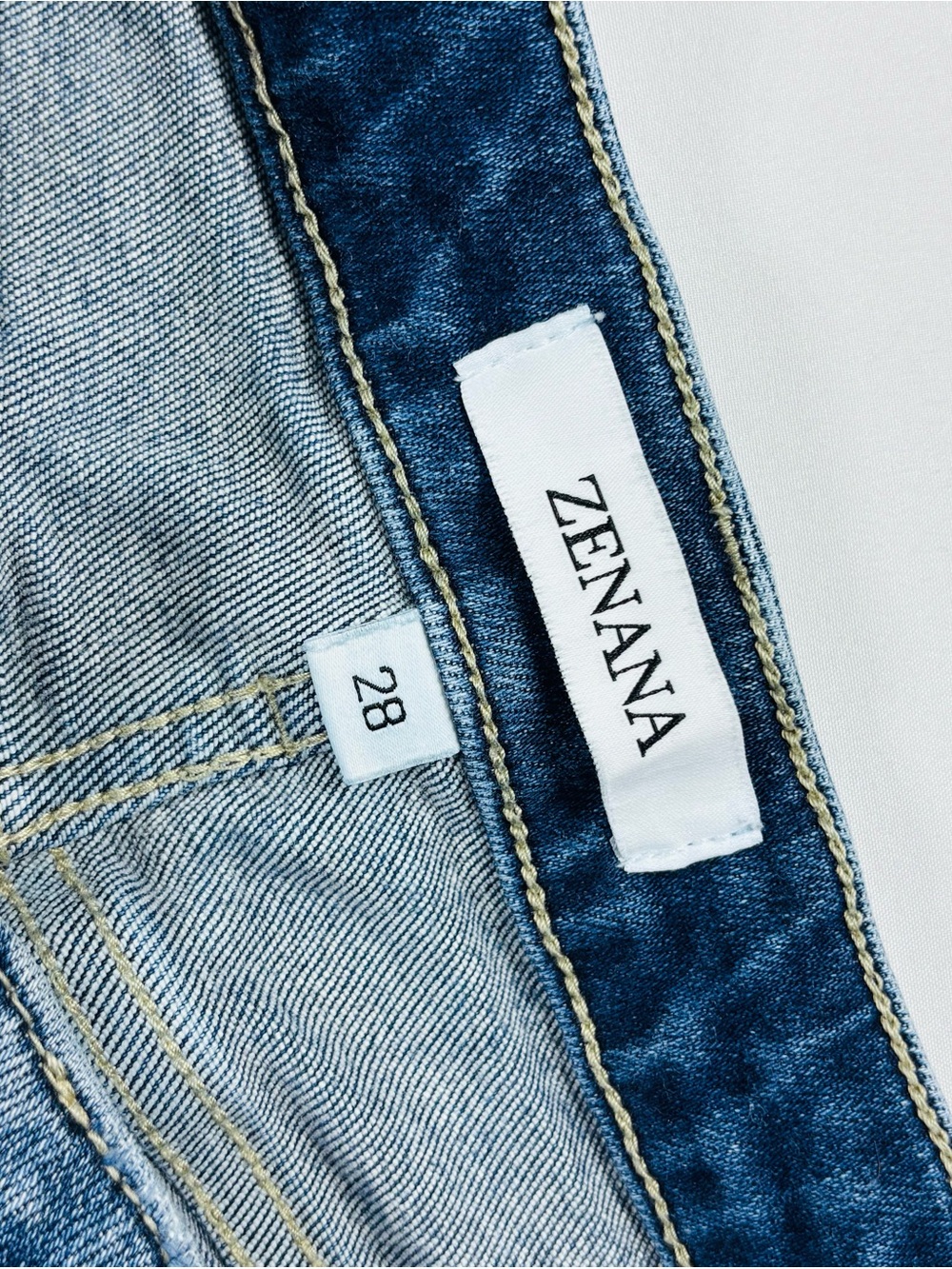Dark Blue Distressed Women's Flare Jeans W703 - Picture 6 of 8